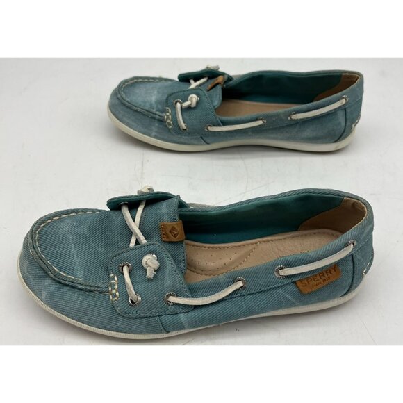 Sperry Women's Top-Sider Coil Canvas Slip-On Boat Shoes Size 7M Teal Blue Casual - Picture 4 of 8